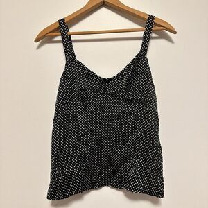 Velvet Womens Baby Doll Top Black White 100 % silk 90's Y2k Whimsigoth Coquette